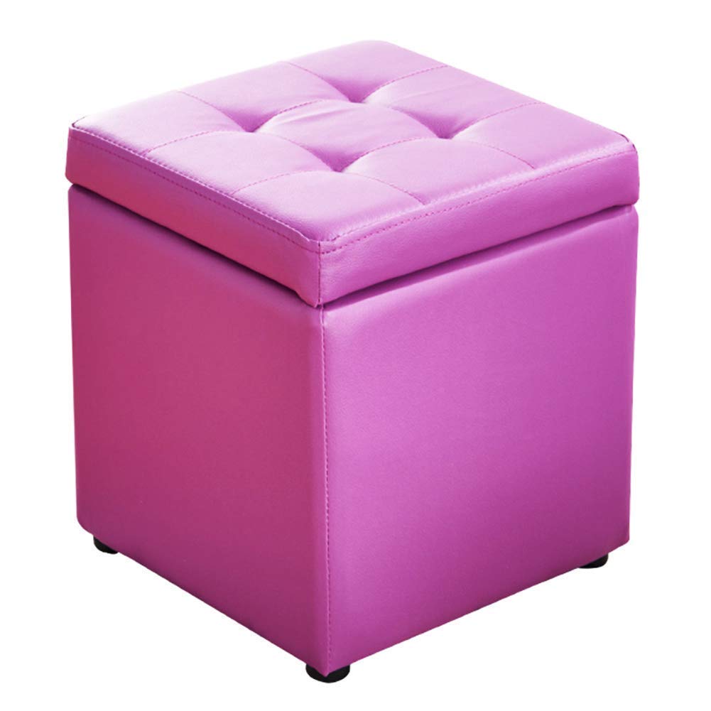 LMMIAOZ Faux Leather Storage Foot Stool Bench Seat Box Cube Toy Box for Home & Office 12x12x14 inch
