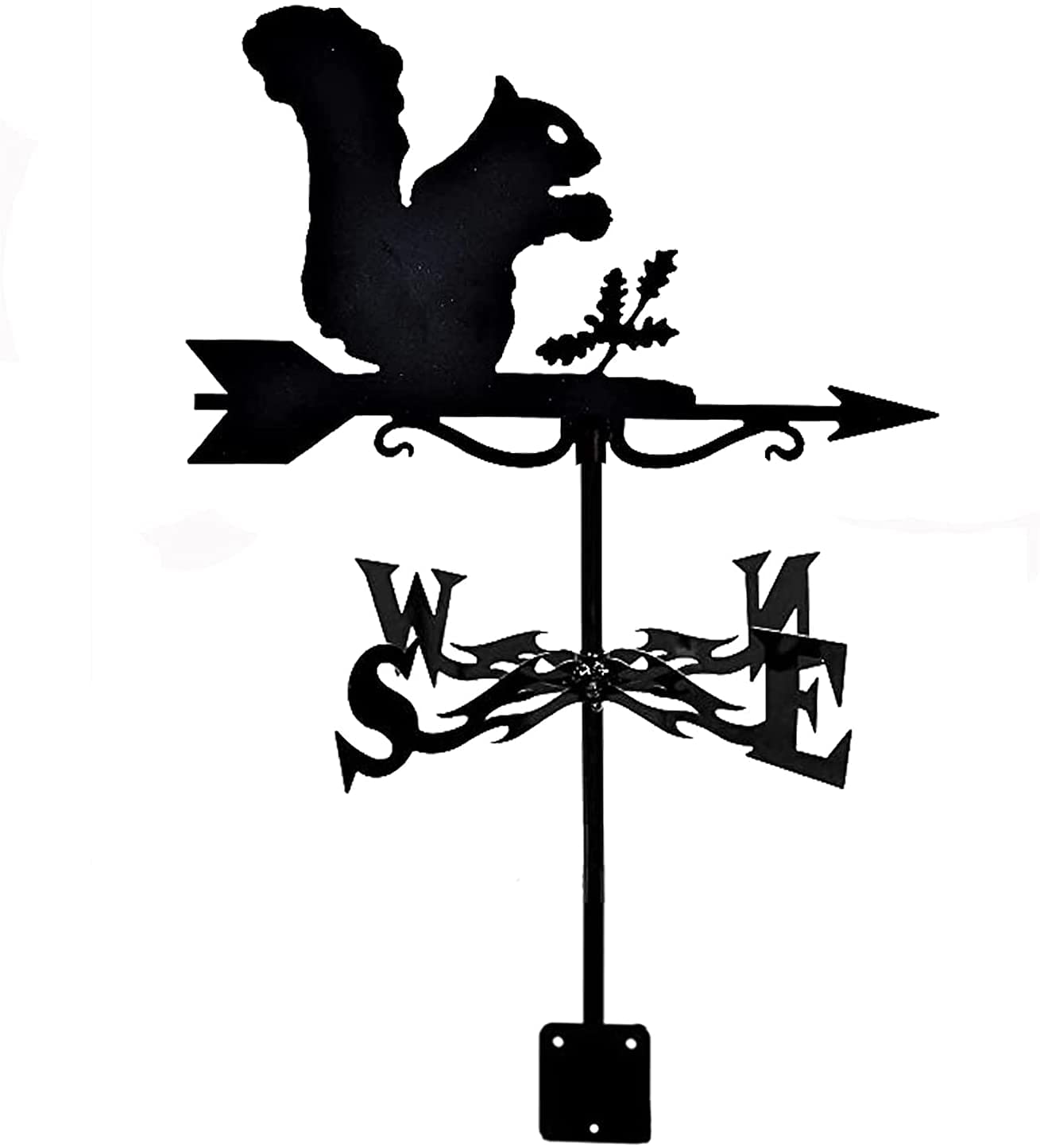TAXXII wind vane Squirrel Horse Fence Badger Weathercock Weather Vane Direction Indicator for Outdoor Roof Farm Yard Mount Decor with Anti-Rust Coating,Fox(Squirrel)