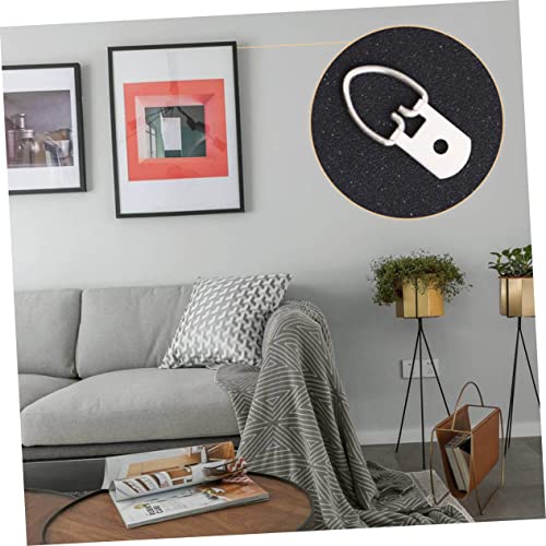 Image of Operitacx 200pcs D Ring Picture Hanging Hooks with Screws Wall Fixing Hardware for Photos Artwork and Paintings Durable Heavy Duty Wall Hooks for Easy Installation and Secure Display