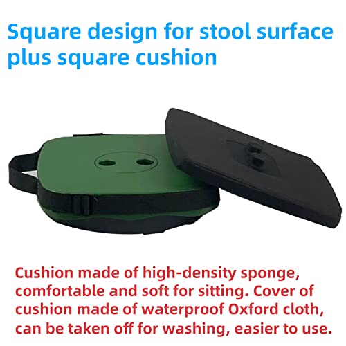 Image of Collapsible Camping Stool with Seat Cushion & Nylon Bag, Square Portable Telescopic Stool, Lightweight Sturdy Foldable Stool for Camp Fishing Picnic, Max Load 550 lb