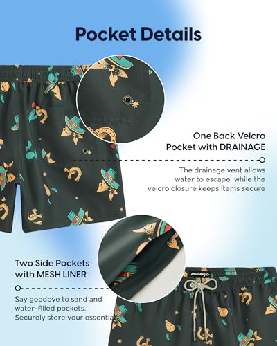 Image of maamgic Mens Swim Trunks 5 Inch with Mesh Lining, Quick Dry Mens Bathing Suit, Swim Shorts for Swimming and Beach