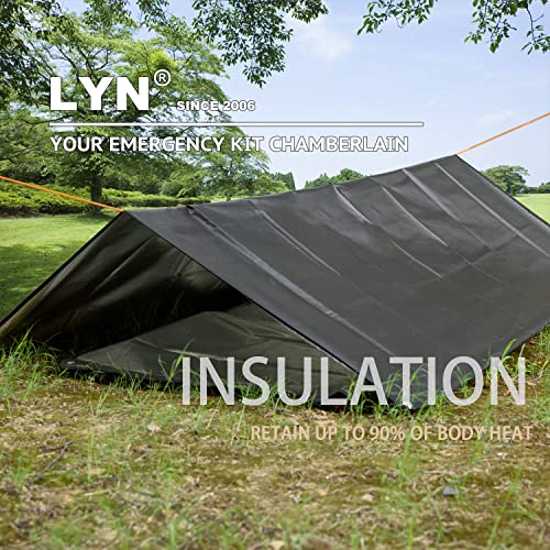 Image of LYN Heavy Duty Emergency Blanket Survival Gear Waterproof Insulated Blanket Emergency Tarp for Camping, Hiking, Bushcraft