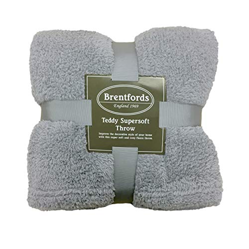 Brentfords Teddy Couverture Polaire, Polaire 100 % Polyester., Gris argenté, Single - 125 x 150 cm Cover