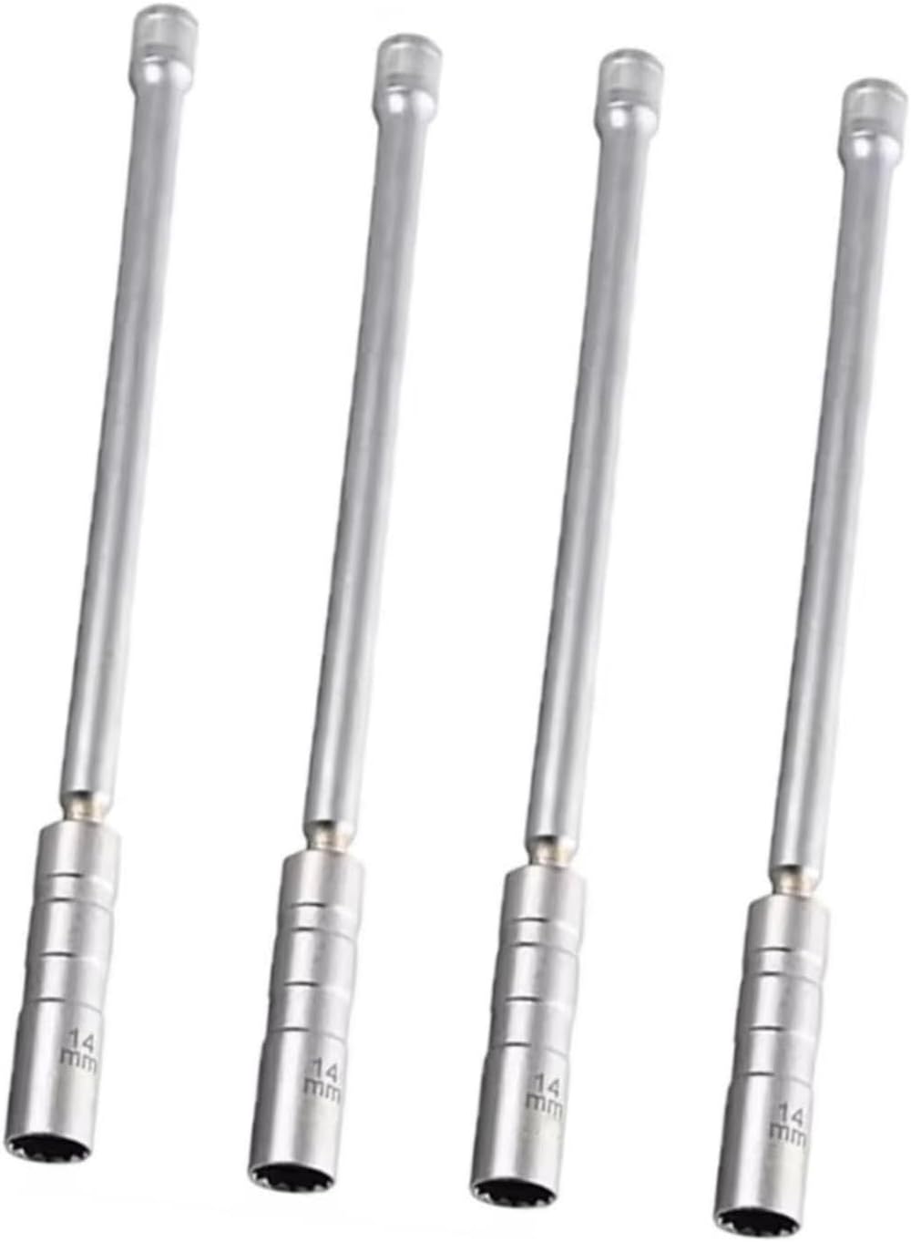 Spark Plug Wrench 14mm Ignition Plug Removal Tool 1-4Pcs Magnetic Long for Spark Plug Socket Key Swivel Thin for Wall Socke(4pcs)