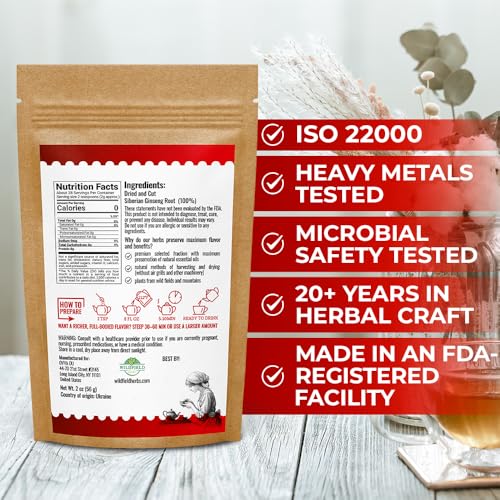 Image of 2 oz. Siberian Ginseng Ginseng Root Tea (Eleutherococcus Senticosus) - 56g Herb Tea Siberiano