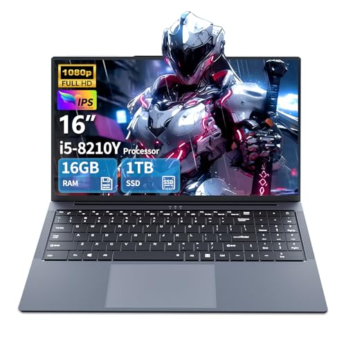 Pc Portable Gamer 16 Pouces, Ordinateur Portable Gaming Core I5 Avec Jusqu&rsquo;à 3.60 Ghz, 16Go+1TB SSD Laptop, Ordinateurs Portables écran IPS 1920x 1200 FHD, Clavier rétroéclairé pleine taille Wi-Fi 5