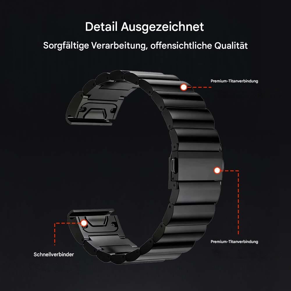 26mm Titan Armband Kompatibel mit Fenix 8 51mm/Enduro 3 51mm/7X Pro/Epix Pro 51mm,22mm Metall Armband mit Schnellverschluss Kompatibel mit Fenix 8 47mm/E 47mm/7/6 Pro/5 Plus/Forerunner 965 955