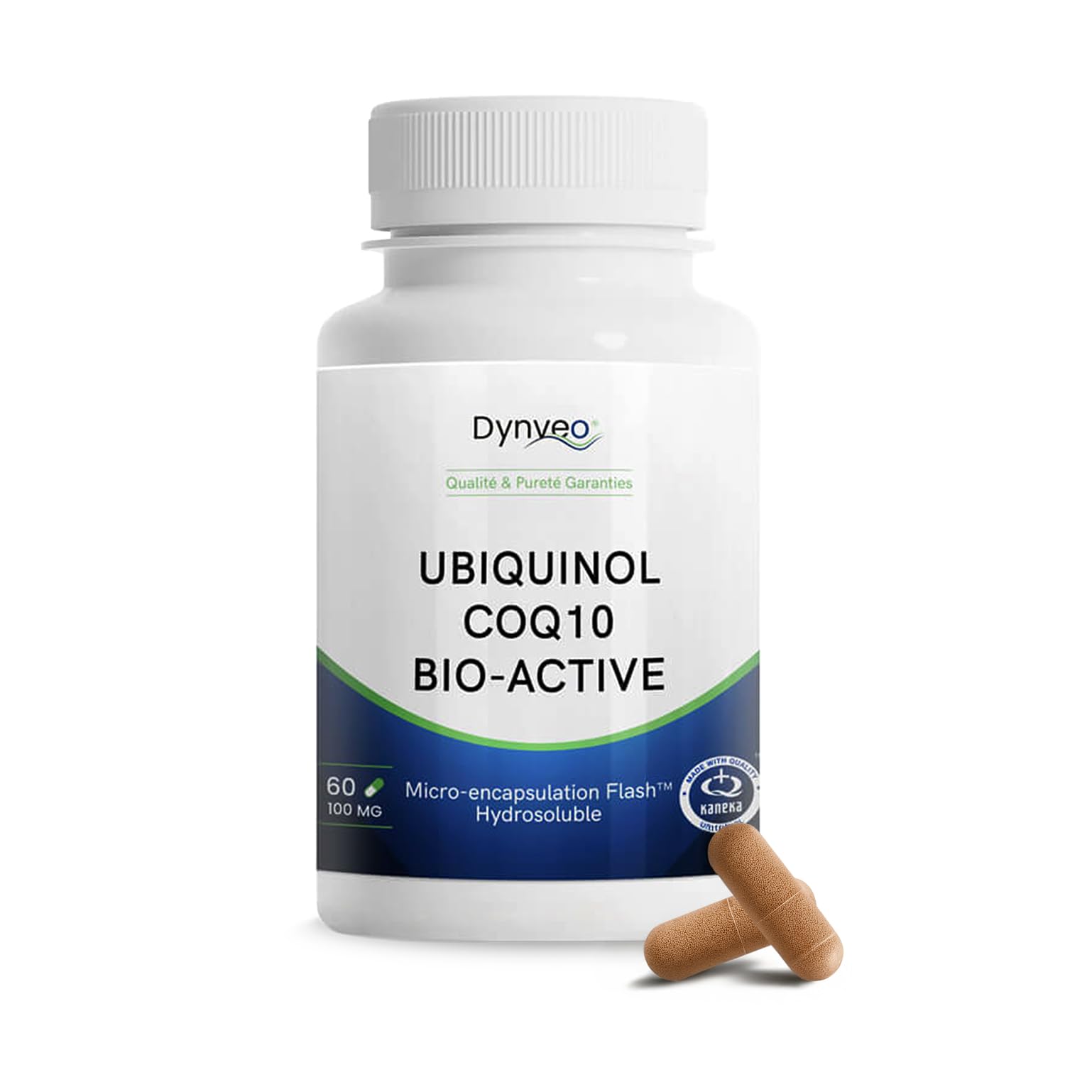 Ubiquinol Coenzyme Q10 Kaneka™ - Antioxydant Énergie cellulaire Métabolisme - Forme Bioactive & Stable - Haute Biodisponibilité - 60 Gélules Vegan (2mois) - Sans Additifs - Dynveo