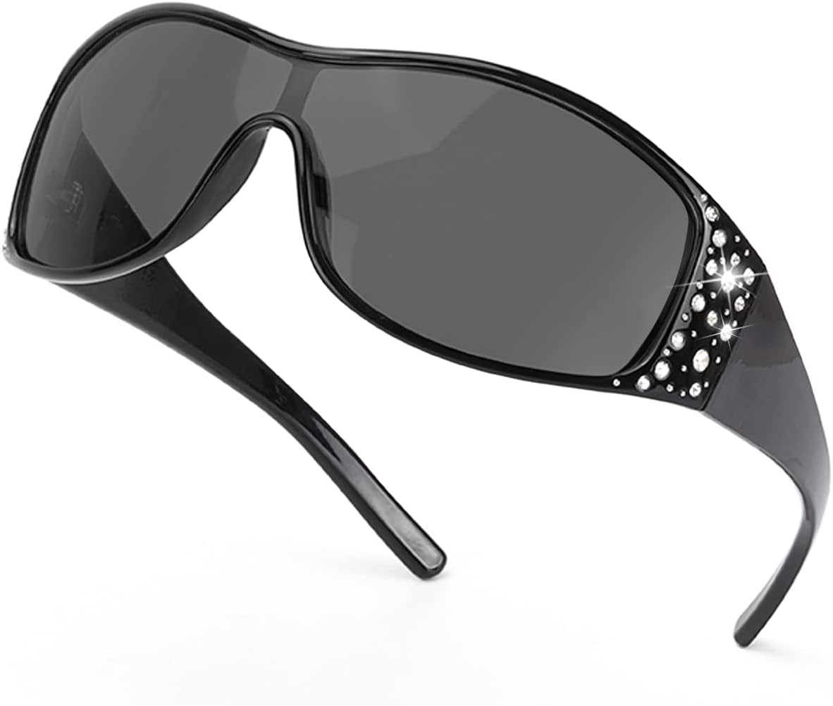 SODQWSODQW Trendy Polarized Sunglasses for Women, Wrap Around Fashion Athleisure Sunglasses Wrap Around Shades with UV Protection