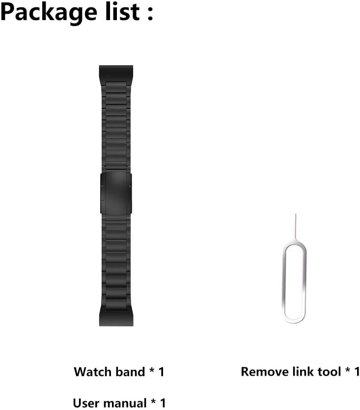 LDFAS Fenix 5 x Plus Band, 26 mm Titanium Metal Quick Release Easy Fit Orologio da Polso con Doppia Chiusura a Bottone Compatibile per Garmin Fenix 5 x/5 x Plus/3/3HR Smartwatch, Nero