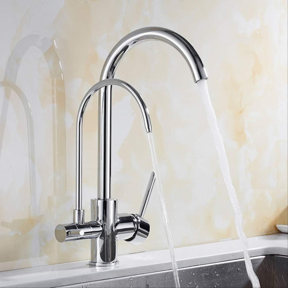 Xazlbiw Chrome Deck Mounted Black Kitchen Faucets Pull Out Hot Cold Water Filter Tap For Three Ways Sink Mixer Faucet