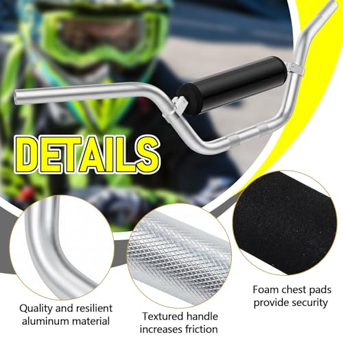 Image of 7 /8 inch 22mm Dirt Bike Handlebars with Foam Pad Atv Motorcycle Handlebars for Motocross Atv Dirt Bike Ebike(Silver)