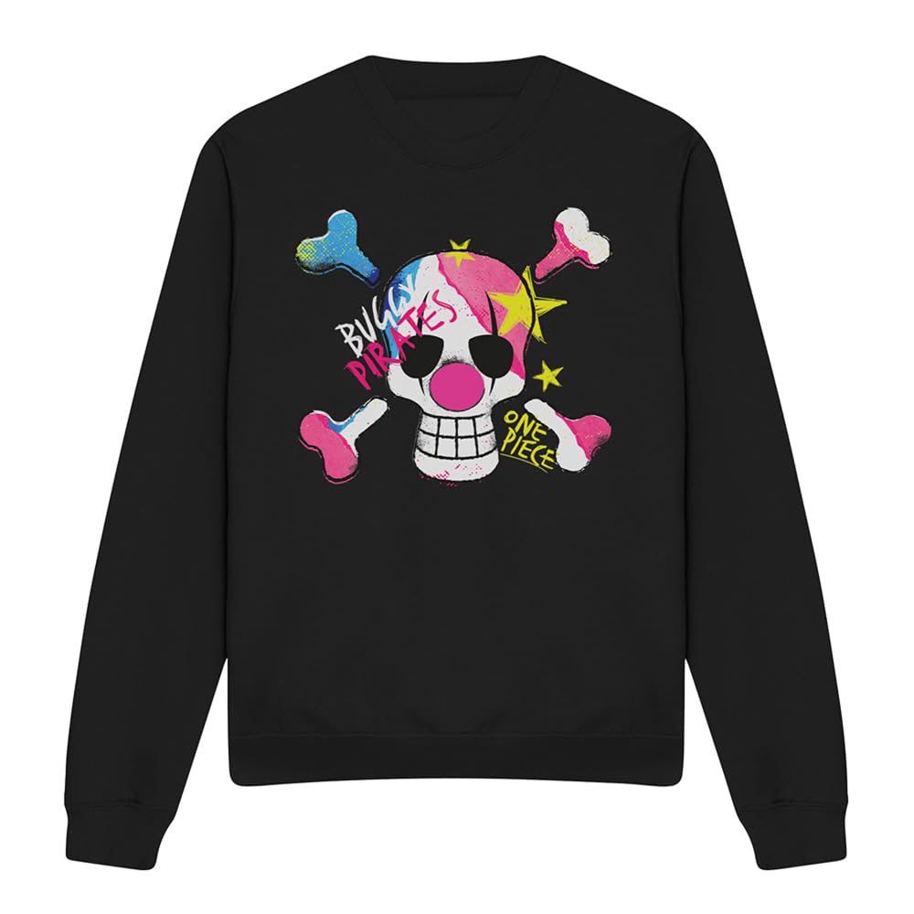 One Piece Buggy Pirates Graffiti Logo Unisex Sweatshirt, Black, Medium
