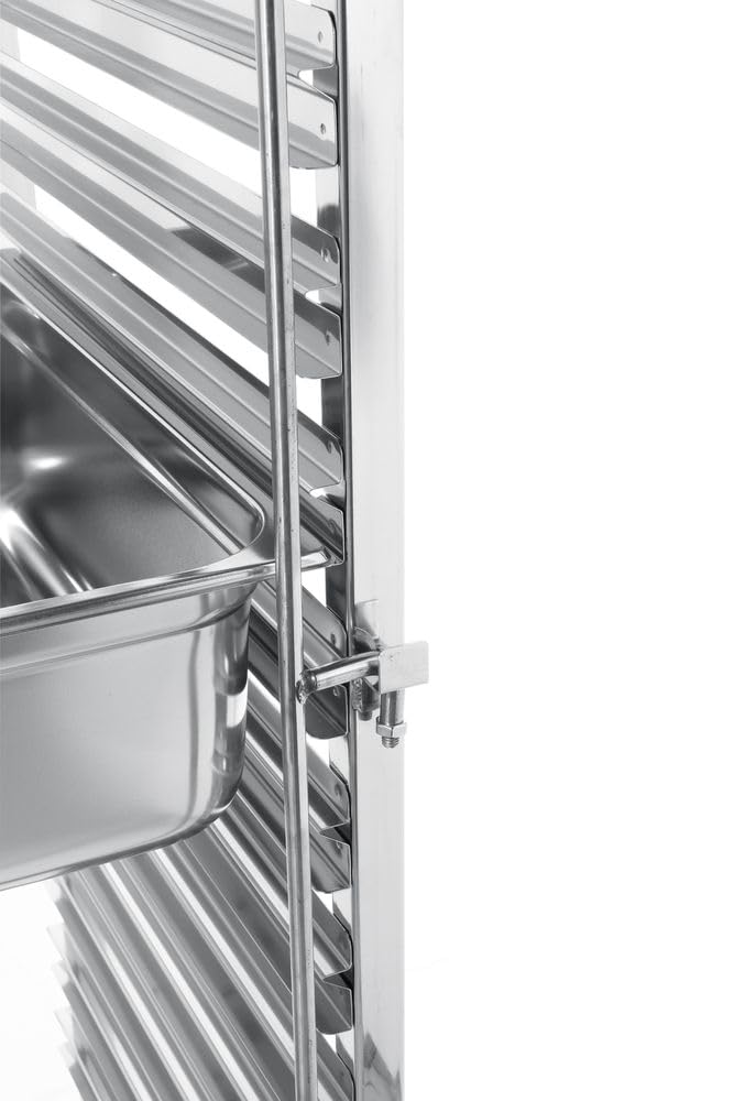 HENDI Carrello portateglie con piano di lavoro, 7 x GN 1/1, portata massima 70 kg, 445x615x(H)945mm, acciaio inox