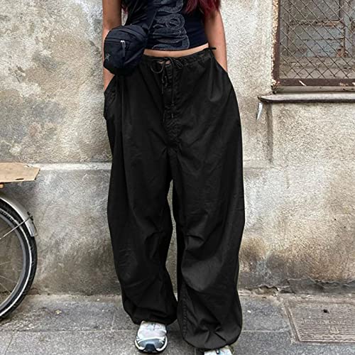 Pantalon de jogging avec cordon serrage ample et fluide noir S - 2