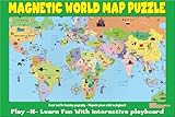 Ata-Boy Magnetic World Map Play-n-Learn Puzzle Board