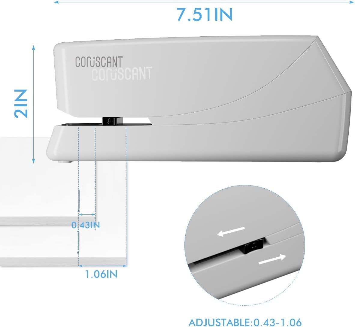 Coruscant Elektrischer Hefter, automatischer Heftgerät, robust, 25 Blatt, speichert 210 Heftklammern, inklusive 2000 Heftklammern und 1 Heftklammerentferner. Elektrischer Desktop-Wechselstrom- oder