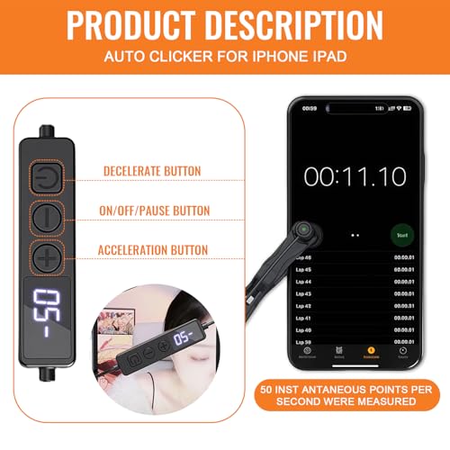 Auto Screen Clicker, Automatischer Bildschirm Klicker Tragbar Auto Clicker Tapper Simulierter Finger, 1 Sekunde Am Schnellsten 50 Mal, für Spiel, Live Übertragung, Belohnungsaufgabe