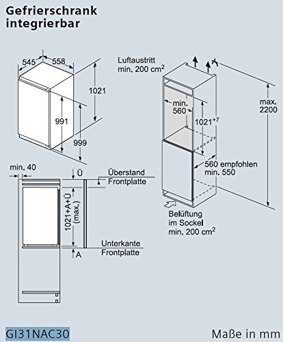 Siemens GI31NAC30 iQ500 / vrieskast inbouw / No Frost/A++ / 102,1 cm / 168 kWh/jaar / 97 vriesgedeelte - Image 3