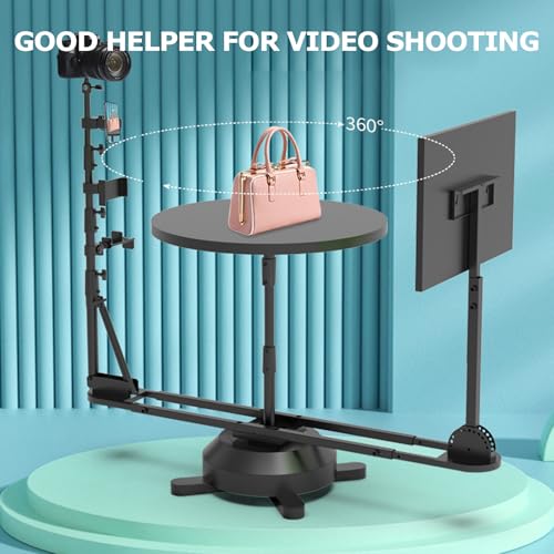 Spinner 360 stopni, profesjonalny sprzęt wideo do fotografii produktów, regulowana wysokość i nachylenie dla wielu urządzeń, suwak kamery obrotowej i platforma