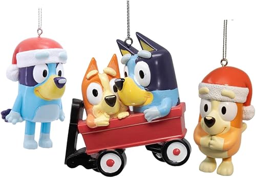 Bluey and Bingo Christmas Ornament Bundle, Set of 3, by Kurt Adler