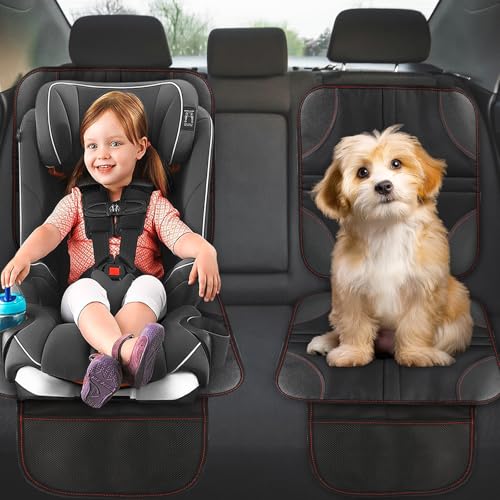 Kindersitzunterlage ISOFIX geeignete Sitzschoner Auto Kindersitz 1 Stück , mit Anti-Rutsch Funktion Autositzschoner, Autositzauflage Sitzschutz, für Babyschale, Kindersitz & Haustiere (Schwarz)