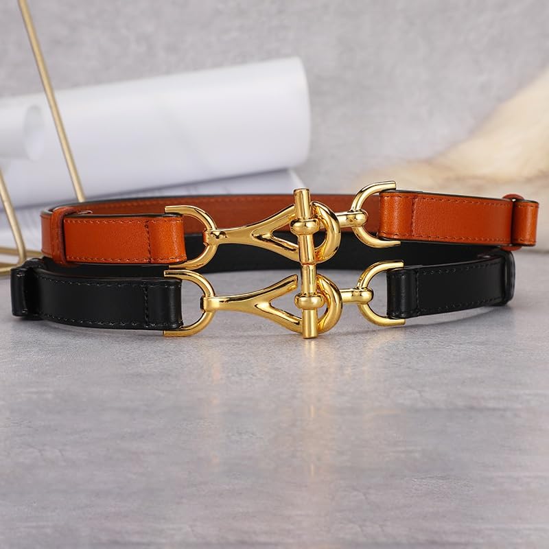 Genuine Leather Thin Belt Women's Decoration Shirt with Skirt Jacket Waist Women's Small Belt2