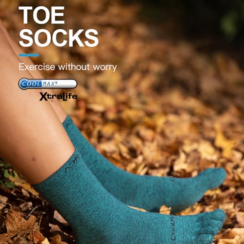 AONIJIE 3 Pairs Toe Socks for Men and Women, Breathable Long-tube Socks for Running Cycling2