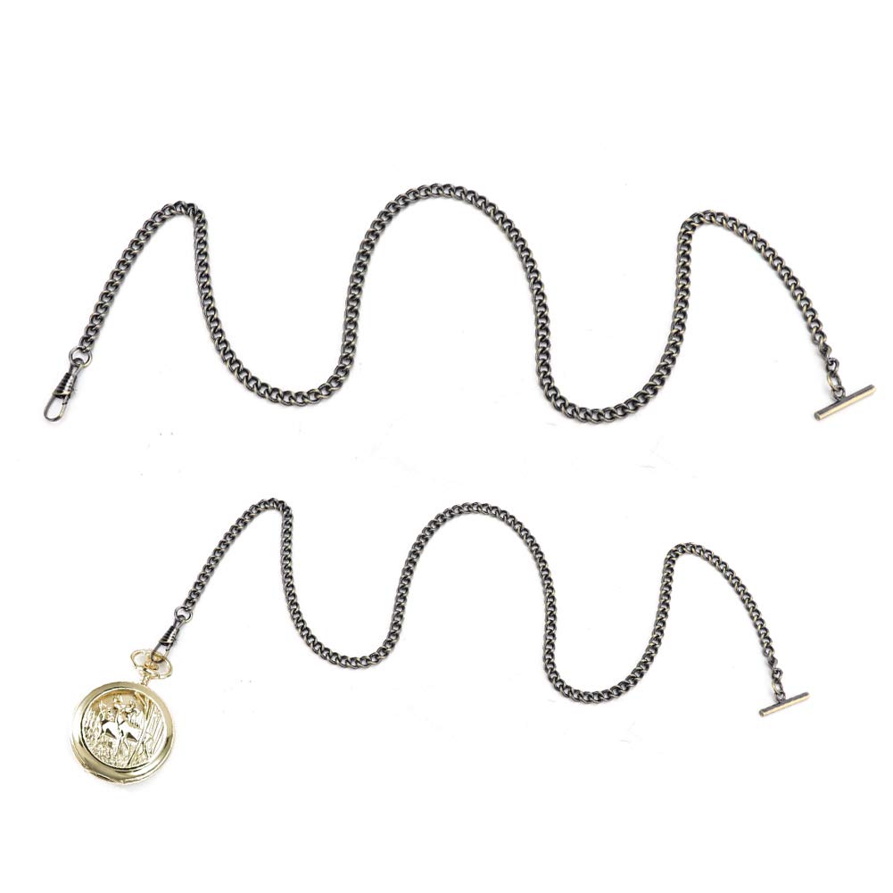 Catena Per Orologio Da Taschino PRC21SGRB: Cinturino In Acciaio Dorato E Inox, Lunghezza 220 Mm - 3