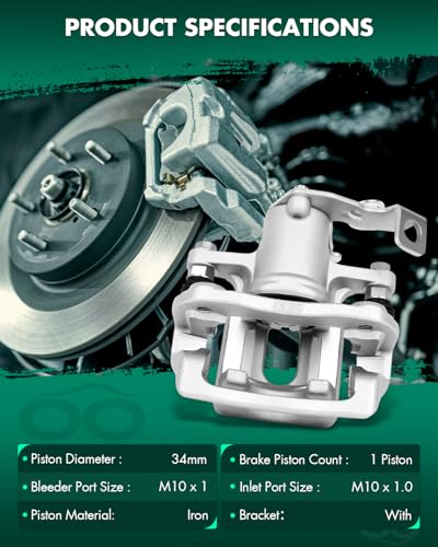 Image of SCITOO Rear Brake Caliper With Bracket 19B6455, 19B6454 For Hyundai For Elantra 2011-2016, For Hyundai For Elantra Coupe 2013-2014
