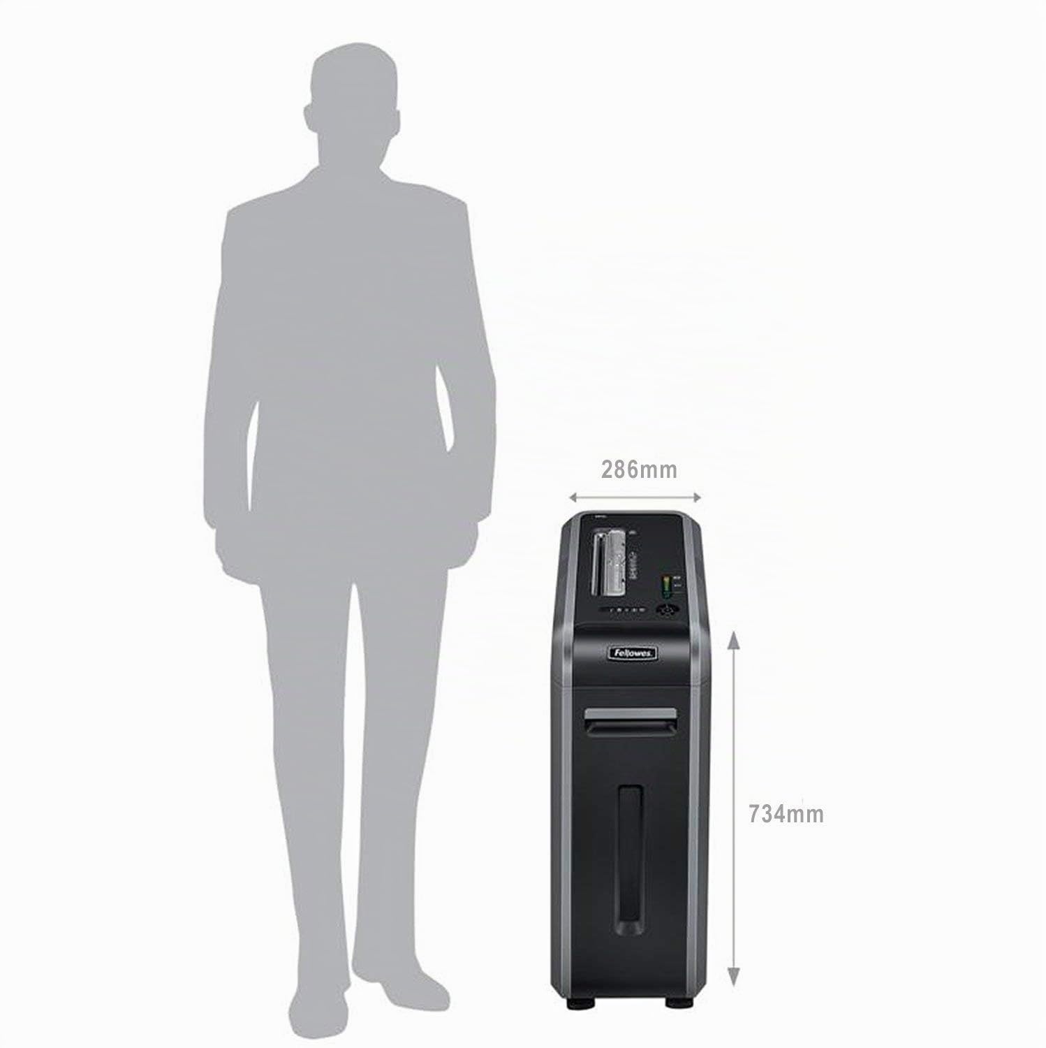 Fellowes 4613001 Distruggidocumenti Powershred 125i, a Strisce, Nero/Silver