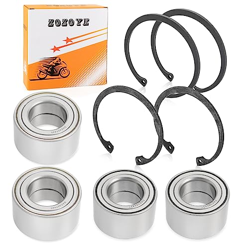 Front and Rear Wheel Bearings + CIRCLIP Compatible with Polaris Sportsman 400 450 500 570 600 700 800 Ranger 400 425 500 570 700 ETX EV ACE 500 570 2x (40x74x40mm + 36x64x37mm)