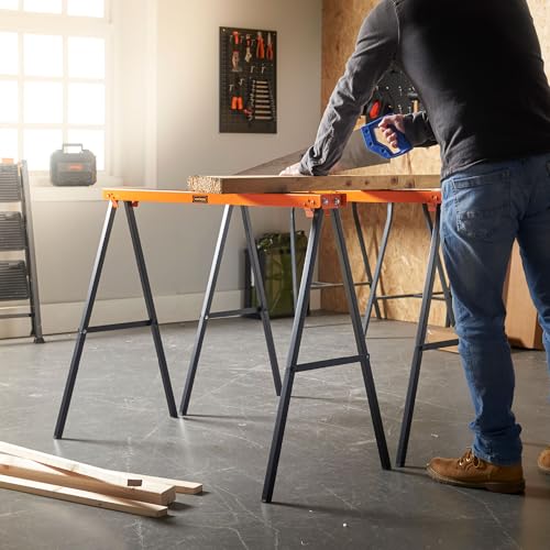 VonHaus Saw Horse Pair - Saw Horses Twin Pack with 200kg Weight Capacity - Log Workbench, Lightweight with Carry Handle and Non-Slip Work Surface - Portable Cutting Horse for Cutting Logs 8 VonHaus Saw Horse Pair - Saw Horses Twin Pack with 200kg Weight Capacity - Log Workbench, Lightweight with Carry Handle and Non-Slip Work Surface - Portable Cutting Horse for Cutting Logs - Image 8