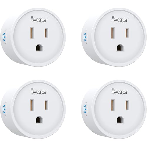 Smart Plugs That Work with Alexa Google Home Siri, Wireless 2.4G WiFi Outlet Controlled by Smart Life Tuya Avatar Controls APP, 10A Mini Socket Enchufe Inteligente with Timer, Circle, 4 Pack