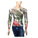 [INNOVATION FACTORY] タトゥー アームカバー ストラッキング メンズ Tシャツ インナー リアル 和柄 鯉 龍 蛇 薔薇 和 タトゥースリーブ 日本 刺青 入れ墨 衣装(フェニックス)