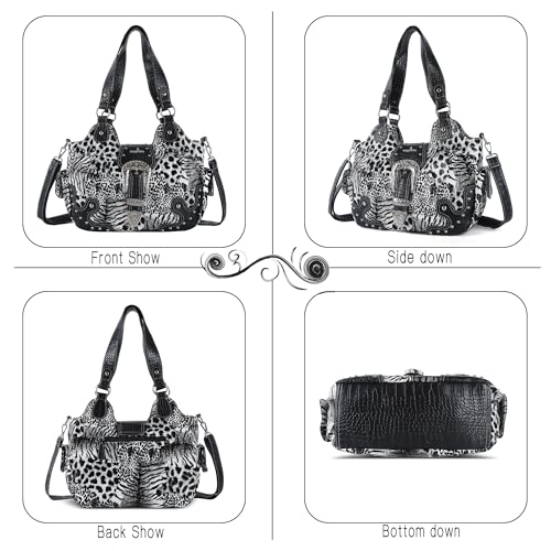 Image of Angel Kiss Hobo Bags for Women Vegan Leather Purses and Handbags Ladies Chic Shoulder Bags Crossbody Purses with Metal Studs