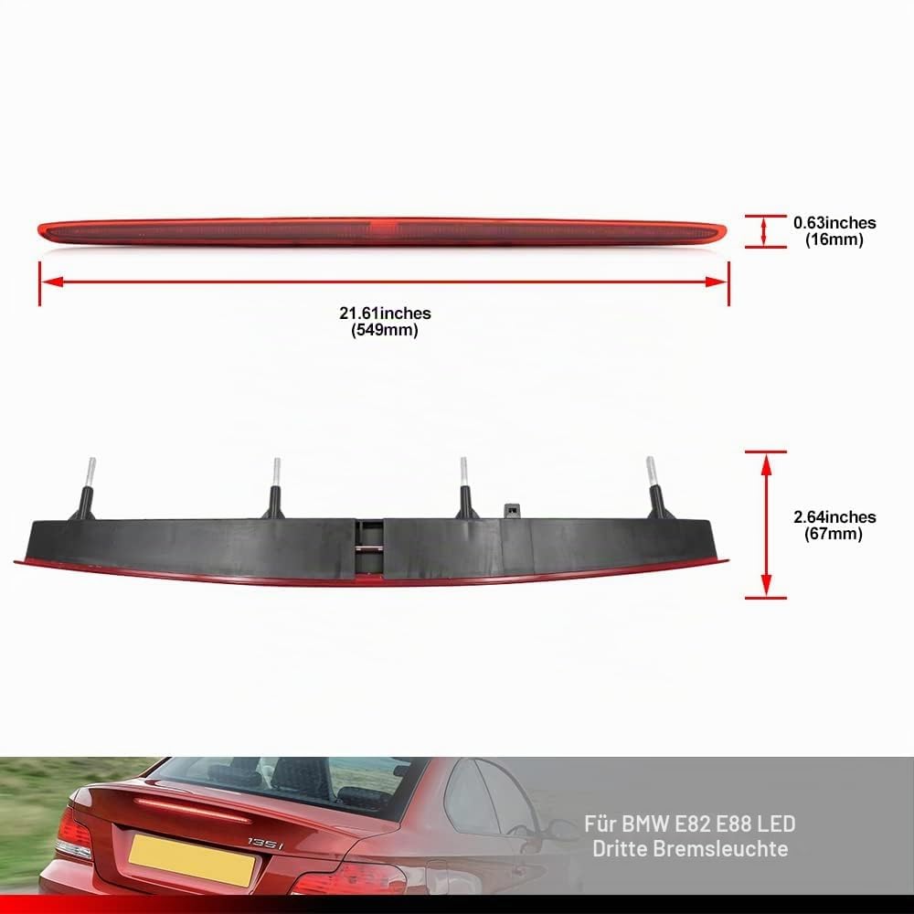 dritte LED-Bremsleuchte mit rotem Glas für B/MW 1 Series E82 E88