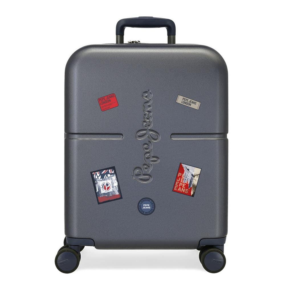 Pepe Jeans Kay Maleta de cabina, Azul, Rígida, 4 Ruedas dobles