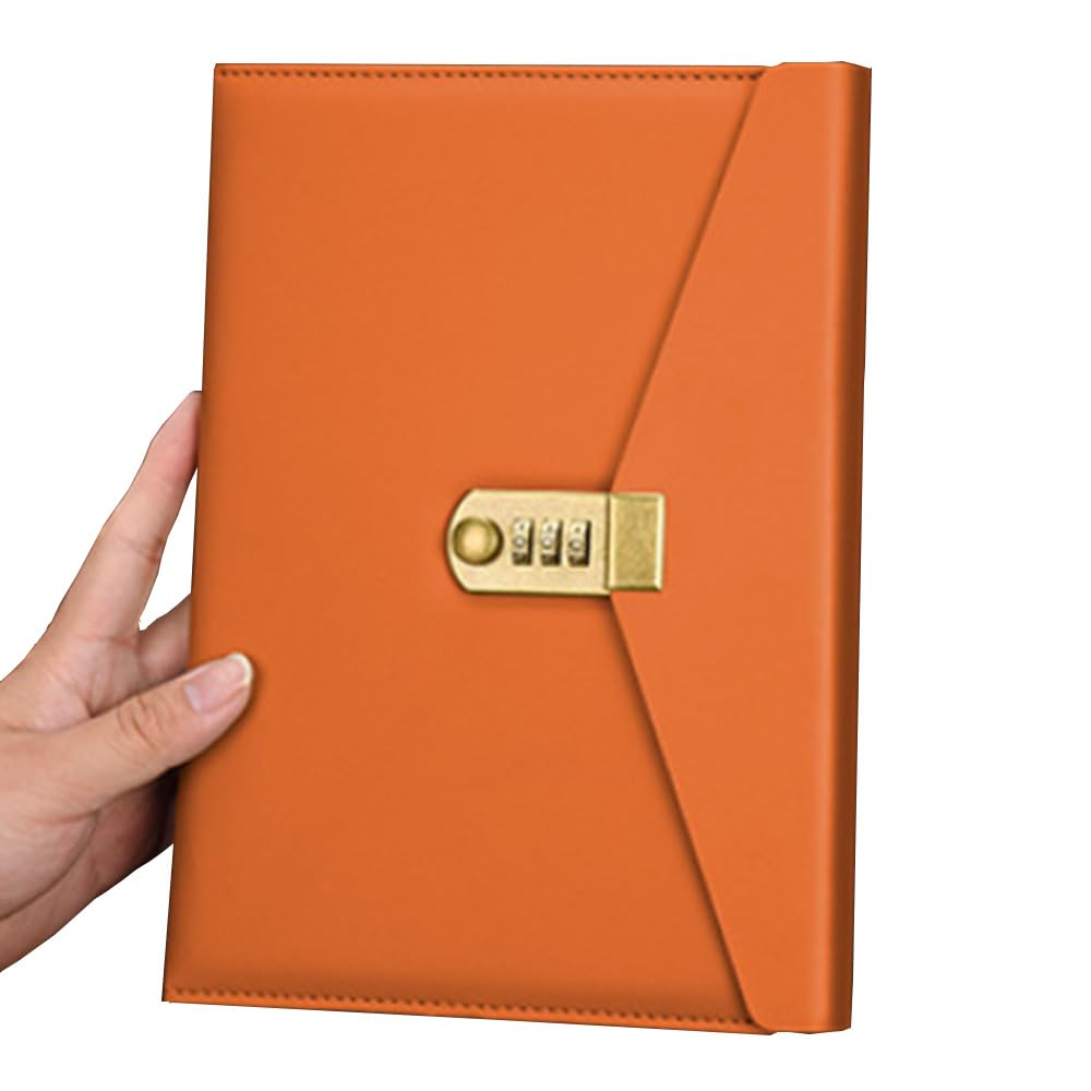 Journal en cuir à offrir ARRLSDB orange avec fermeture sécurisée - 3