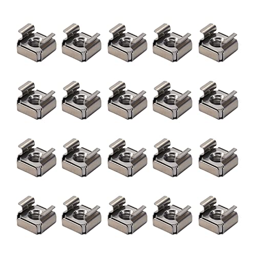 Juvielich M8 Rack Mount Cage Nuts 304 Stainless Steel Cage Nuts for Server Shelves Rack Cabinet M8x17x12mm 20PCS