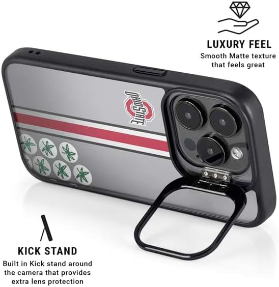 Skinit Kickstand Phone Case Compatible with iPhone 14 Pro Max - Officially Licensed Ohio State University Buckeyes Design