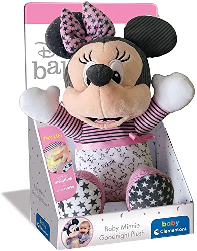 Clementoni - Baby Minnie Duerme contigo - Peluche bebé Interactivo para Dormir a Partir de 6 Meses (17395)