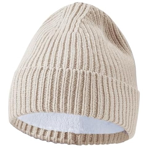 GDTOGRT Beanie for Women Men, Warm Winter Wool Knit Cuffed Beanies Hat Cap with Fleece Lined Interior for Double The Warmth - Light Camel Cover