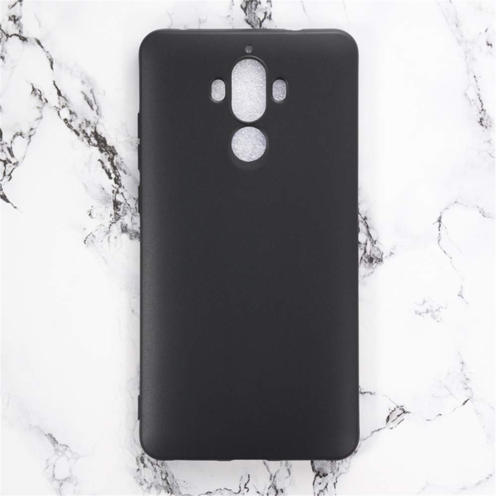 Compatible with Huawei Mate 9 Case, Scratch Resistant Soft TPU Back Cover Shockproof Silicone Gel Rubber Bumper Anti-Fingerprints Full-Body Protective Case Cover (Black)