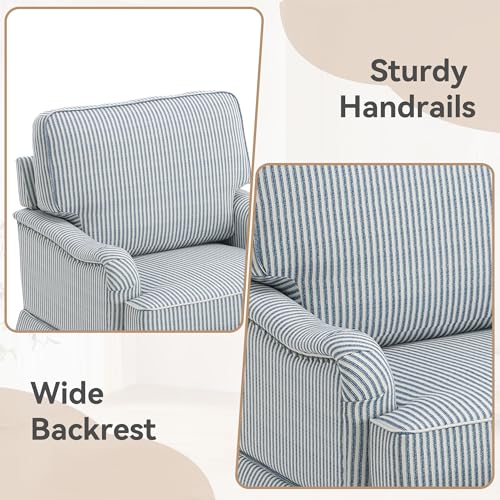 Sillón giratorio chenille azul miniatura 5