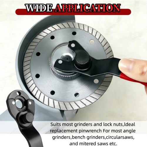 Image of Adjustable Angle Grinder Wrench & Nut Kit,5 /8-11 Lock Nut 7PCS | Fits for Milwaukee,DeWalt , Makita and Ryobi 4.5 inch /5 inch /7 inch grinders for Nut Removal & Disc /Wheel Replacement