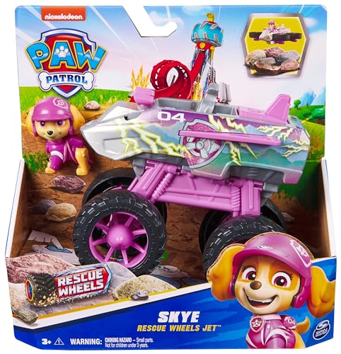 Paw Patrol – Pack Figure Skye Rescue Wheels and Transformable Jet Vehicle Toys – 6069303 – Toys Children 3 Years + – Gift Child 3 Years +