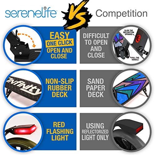 image for SereneLife Foldable Kick Scooter - Stand Kick Scooter for Teens and Ad