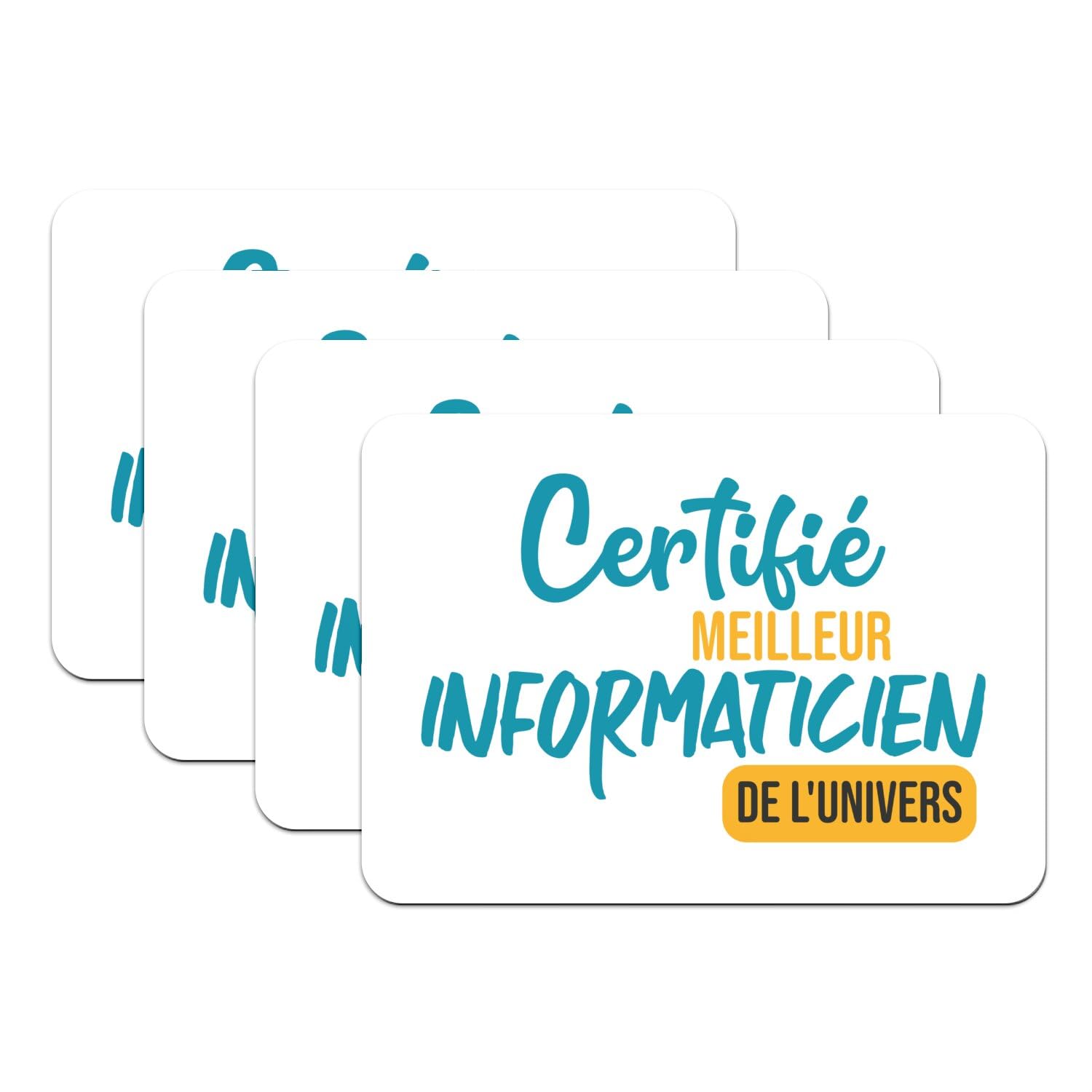Set de table informatique blanc lot de 4 pour repas sur le bureau de geek