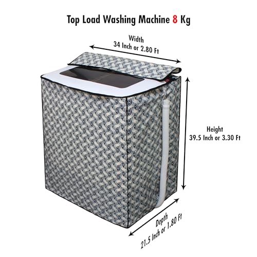 Image of DREAM CARE Waterproof & Dustproof Washing Machine Cover Top Load & Semi Automatic Suitable for 8 kg, 8.2 kg, 8.5 kg (89 x 99 x 55 cms)